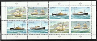 FRIMÆRKER ISLAND | 1991 - AFA 746-49 - Skibe - Sammentryk flerfarvet - Postfrisk